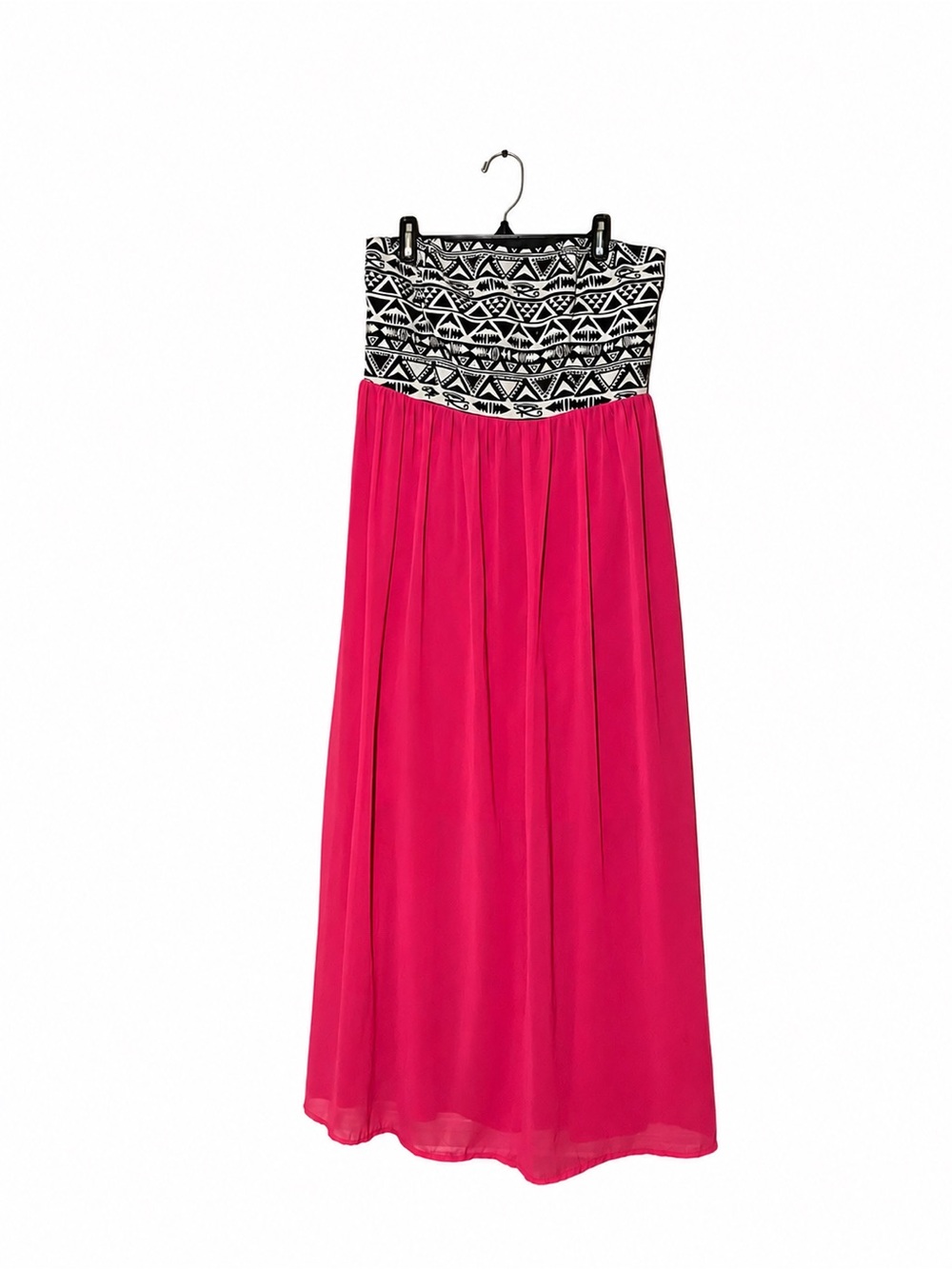 Altar’d State Strapless Pink Geometric Maxi Dress M